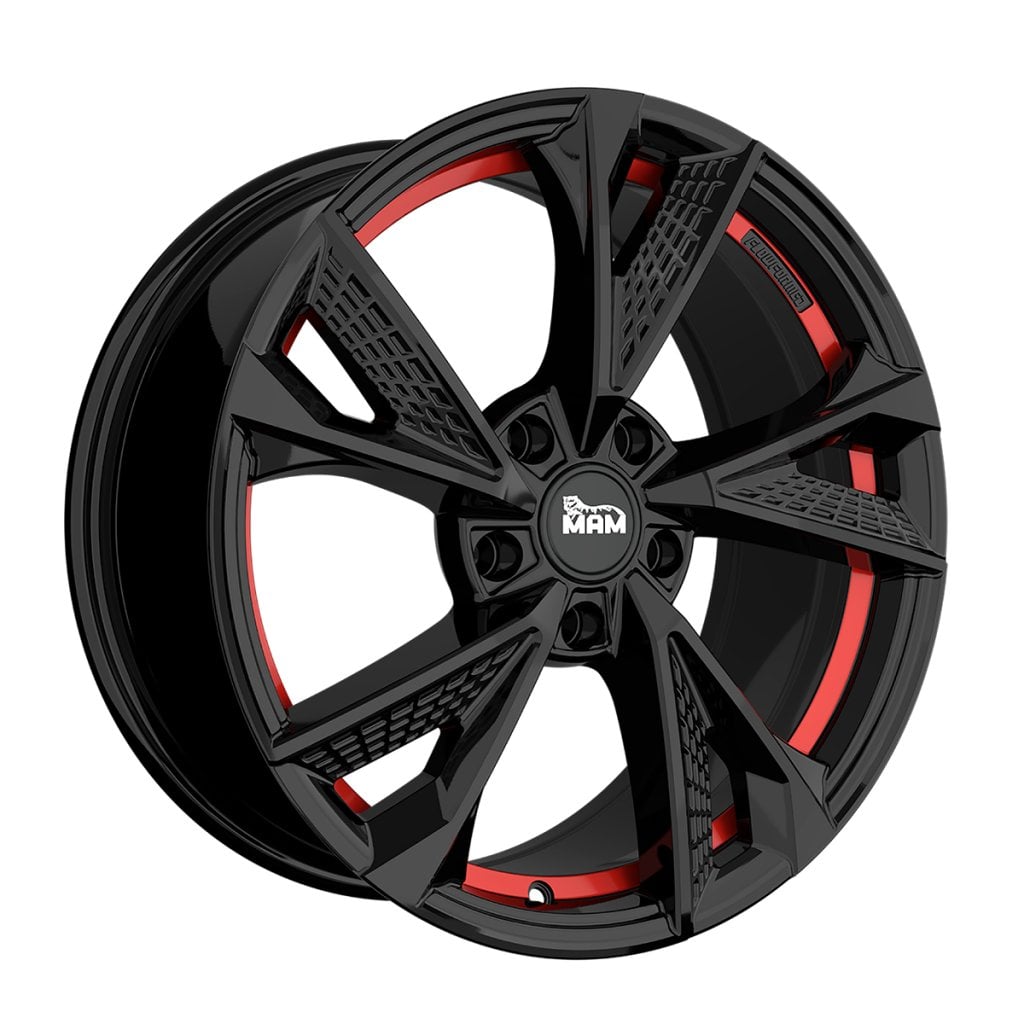 Jantă MAM RS6 8.5Jx20 ET45 5x114.3 Felgen BLACK PAINTED RED INSIDE