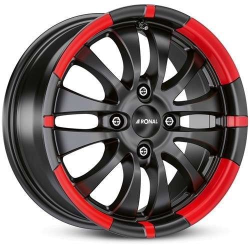 Jantă Ronal R59 7Jx16 ET25 4x108 Jetblack-Matt-Red Rim