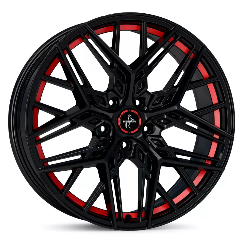 Jantă Keskin Tuning KT25 8.5Jx20 ET40 5x108 BLACK PAINTED RED INSIDE