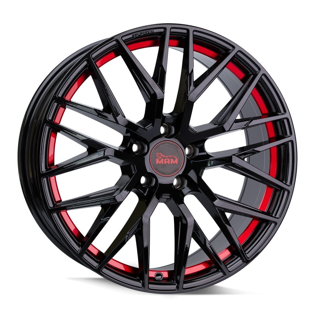 Jantă MAM RS4 7.5Jx17 ET45 5x114.3 Felgen BLACK PAINTED RED INSIDE