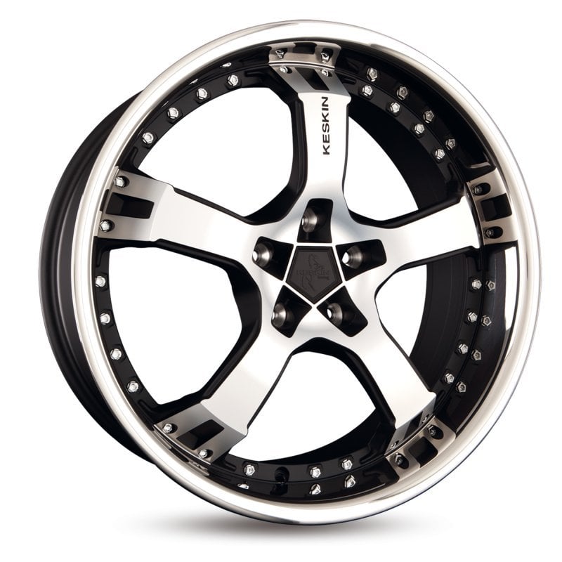 Jantă Keskin Tuning KT10 9.5Jx18 ET25 5x100 MATT BLACK FRONT POLISH STEEL LIP