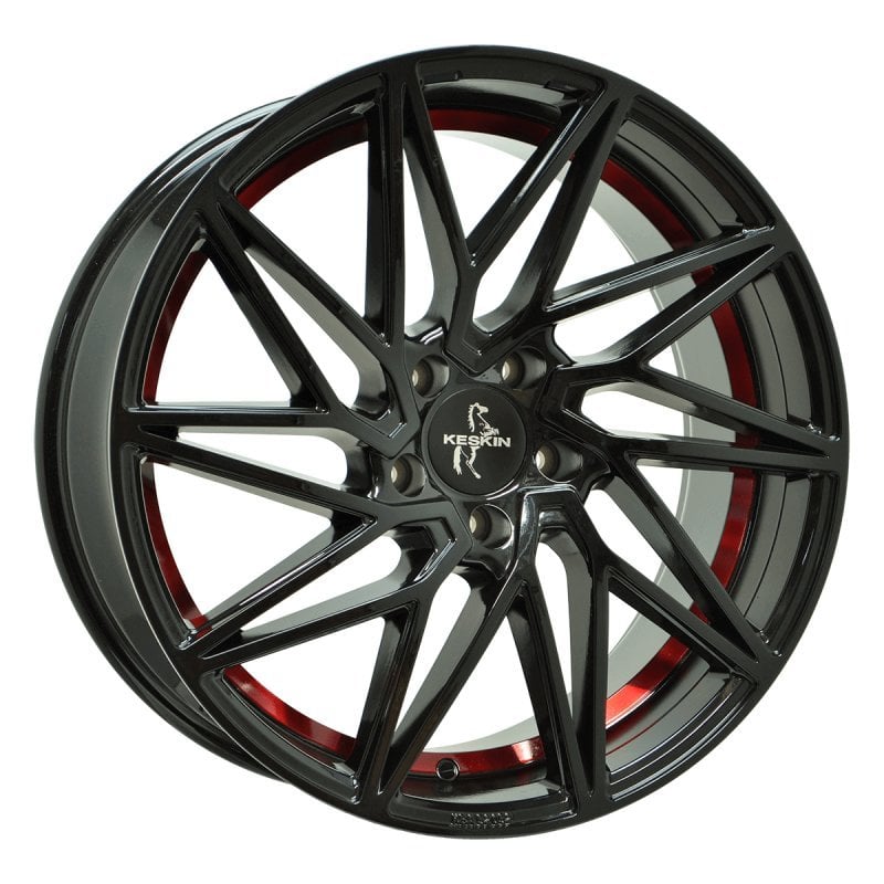 Jantă Keskin Tuning KT20 8.5Jx20 ET30 5x112 BLACK PAINTED RED INSIDE