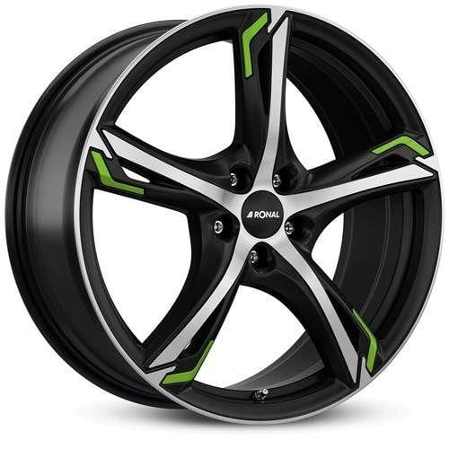 Jantă Ronal R62 Green 7.5Jx17 ET42 5x100 Jetblack-Matt-Frontkopiert