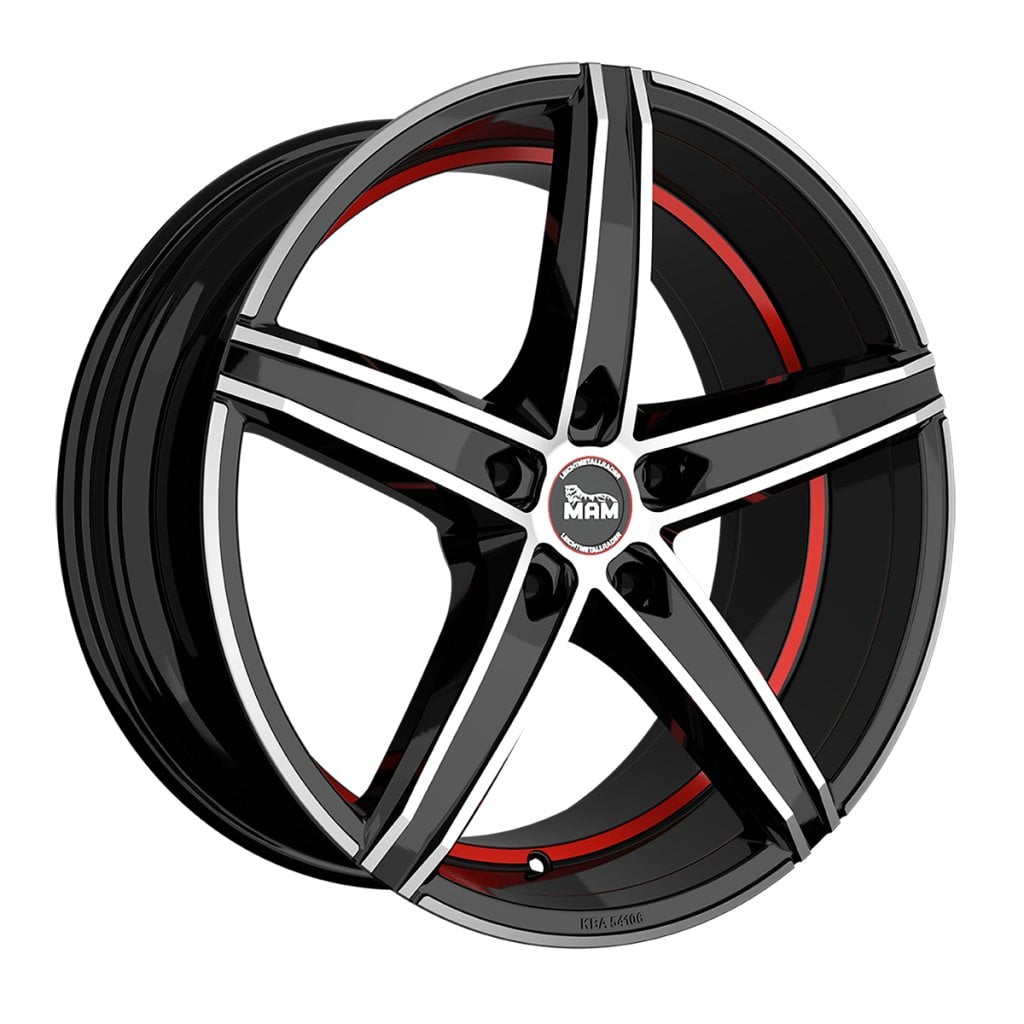 Jantă MAM OX-18 8.5Jx19 ET45 5x108 Felgen BLACK FRONT POLISH RED INSIDE