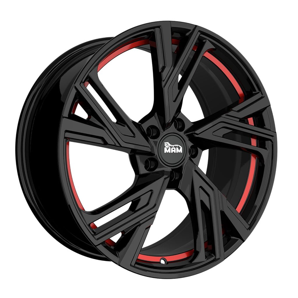 Jantă MAM RS5 7.5Jx17 ET45 5x112 Felgen BLACK PAINTED RED INSIDE