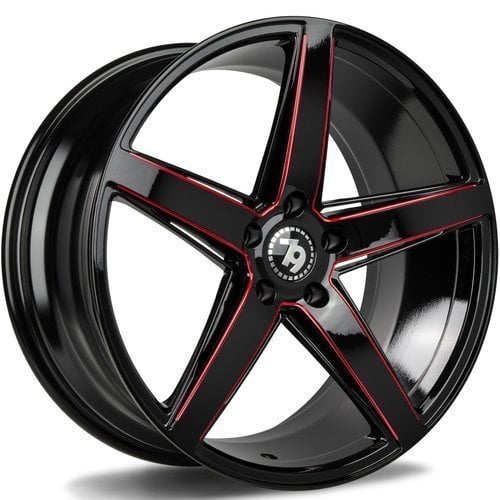 Jantă Seventy9 Sv-N 8Jx18 ET30 5x120 Black glossy milled red