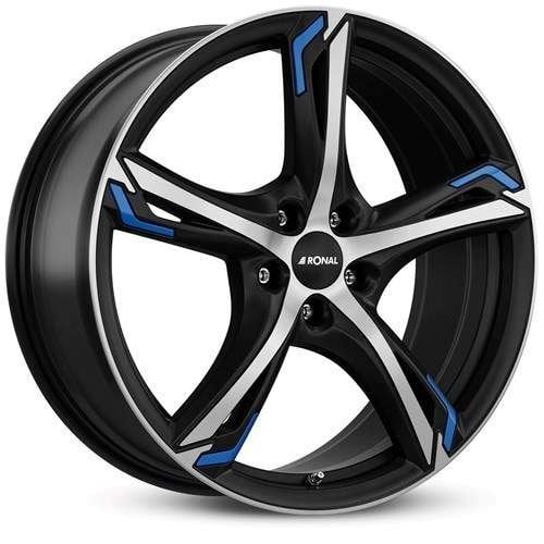 Jantă Ronal R62 Blue 8Jx19 ET40 5x114.3 Jetblack-Matt-Frontkopiert